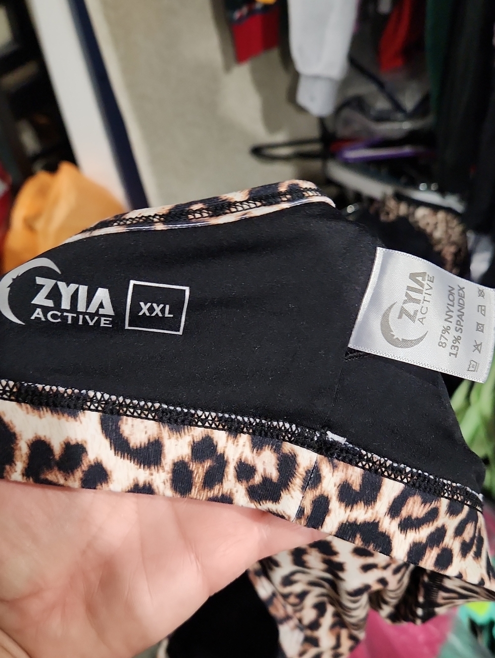 Active USA ZYIA Active Leopard Print Black and Tan Bra